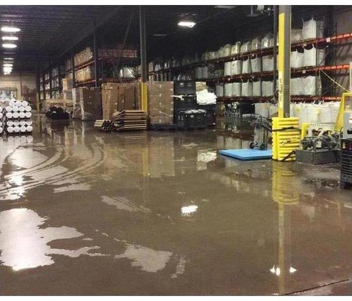 Flooded warehouse.
